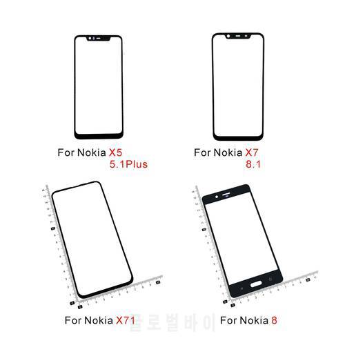 Front Panel Glass For Nokia X71 X7 8.1 X5 5.1Plus 8 5.1P 9 Front Glass Screen Outer Glass Cover Panel Replacement