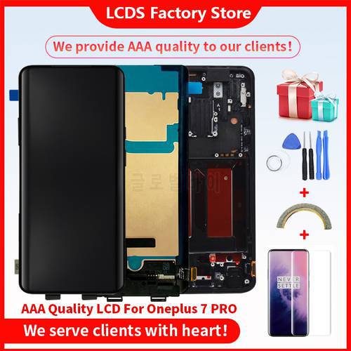 6.67” Original Super AMOLED With Frame For Oneplus 7 PRO LCD Display Screen For Oneplus 7 PRO Amoled With Frame Screen 10-Touch