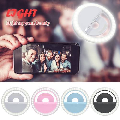 Universal Mobile Phone Fill Light Beauty Selfie Light LED Ring Artifact Live Girl Woman Photography Props Flash Camera Light