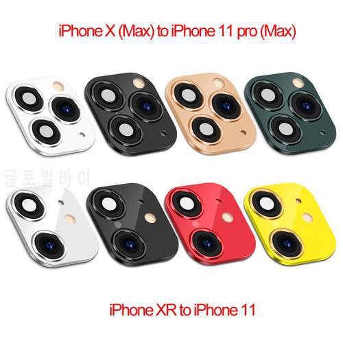 New Luxury Fake Camera Lens Sticker Cover Case Screen Protector Support Flash for iPhone XR X Change to iPhone 11 Pro Max