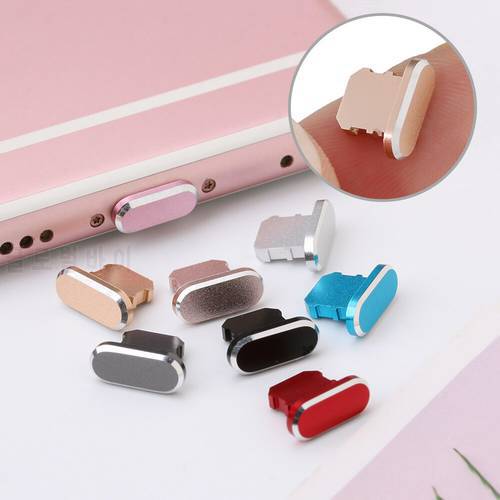 1PC Colorful Dustproof Cover Alloy Portable Metal Anti Dust Charger Dock Plug Stopper Cap Cover for iPhone X XR Max 8 7 6S Plus