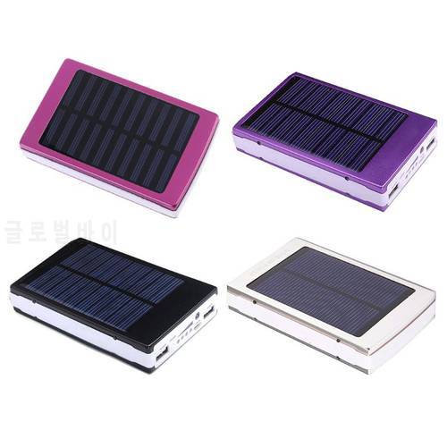 (No Battery) 18650 Solar Power Bank Charger DIY Box Poverbank Case Led for Moblie Phone Power