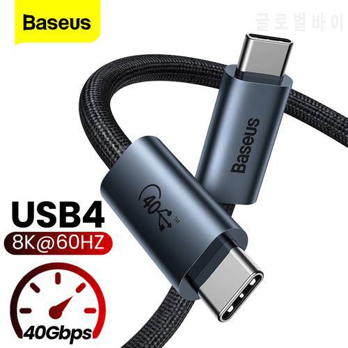 Baseus 100W USB4 PD Cable 40Gbps 8K@60Hz Type C USB 4 Quick Charger Data Cable Full Function Fast Charging For Laptop Macbook M2