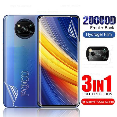 Front Back Hydrogel Film For Poco X 3 X4 Pro X3 NFC Screen Protector Not Glass On Little Poko Pocco M3 M4 Pro F3 5G Camera Glass