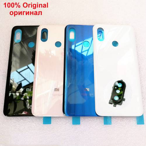 100% Original glass Battery Case Rear Housing Cover For XIAOMI MI 8 mi8 Back battery Door Replacement Hard + Adhesive Sticker