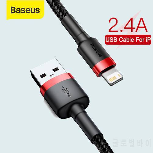 Baseus 2.4A Fast Charging USB Cable for iPhone 12 11 Pro Max Xs Xr X 8 Plus Cable for iPhone 7 SE ipad air mini 4 Charger Cable