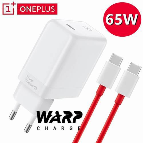 Original 65W OnePlus Fast Charger Warp Charge 65 Adapter 6A Type C Cable For OnePlus 8T 9 Pro 9R 9RT Nord CE 2
