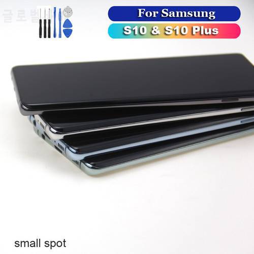 Original SM-G975F LCD For Samsung Galaxy S10 Plus LCD Display With Frame S10 G973F/DS G973 S10 Plus G975A LCD Touch Screen