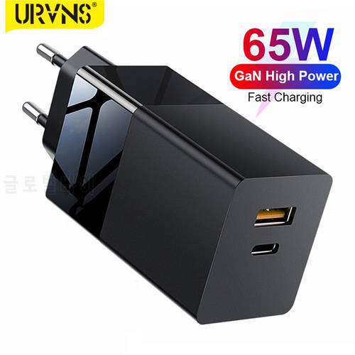 URVNS 65W GaN USB C Wall Charger Power Adapter,2 Port PD 65W PPS QC 45W SCP for Laptops MacBook iPad iPhone Samsung Xiaomi