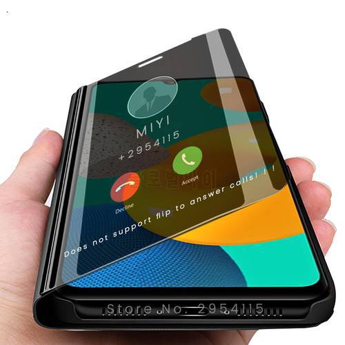 for samsung m32 case smart sleep view mirror magnetic flip stand coque for sumsung galaxy m32 m 32 2021 protect shell 6.4inches