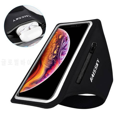 Haissky Sports Armband Phone Case For iPhone 13 12 11 Pro Max AirPods Pro Samsung S22 S21 S20 Xiaomi Gym Workout Arm Band 6.7
