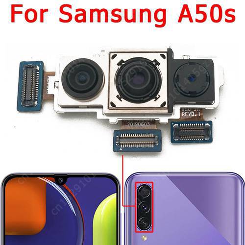Original Rear Camera For Samsung Galaxy A50s A507 Back View Main Big Backside Camera Module Flex Cable Replacement Spare Parts