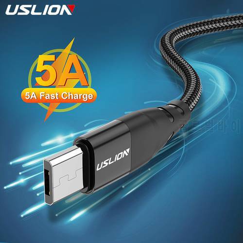 USLION 5A Micro USB Cable Fast Charging For Xiaomi Redmi Mobile Phone USB Cable Quick Charge Data Charger Wire Micro USB Cord