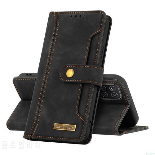 Business Card Slot Phone Case For Samsung Galaxy A12 A22 A32 A52 A52S A72 S20 S21 Note20 Plus Ultra Flip Wallet Leather Cover