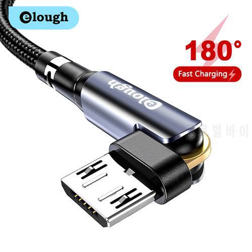 Elough USB Micro Type C Cable for Xiaomi POCO X3 Samsung Fast Charging USB C Cable 90 Degree Angle QC 3.0 Game Cable USB Type C