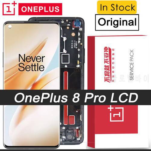 100% Original 6.78 inches AMOLED Display with frame for OnePlus 8 Pro LCD Touch Screen Digitizer Assembly Replacement Parts