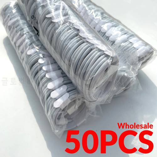 Wholesale USB Cable 50PCS/Lot For Apple iPhone 12 Mini Pro Max XS Xr X 6 7 8 Plus 11 Fast Charging USB Cables Data Sync Cord