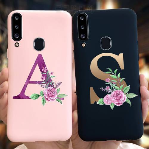 Case for Samsung Galaxy A20s Case A207F/DS Silicone Bumper Soft Slim Letter Back Cover for Samsung A20 A205 A 20s A20e Phone Bag