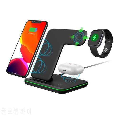 3 in 1 Wireless Charging Stand For Apple Watch 6 For iPhone 12 Pro 13 11 X XR Airpods Pro 15W Qi Fast Wireless Chargers Station