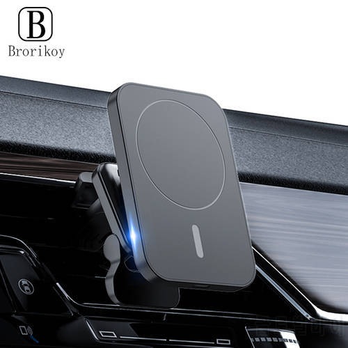 15W Fast Magnetic Wireless Charger Car Air Vent Phone Holder Mount Compatible Magnet Safe Case for iPhone 12 13 14 Pro Mini Max