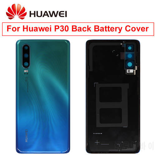 Original For Huawei P30 Battery Cover + Camera Glass Lens For Huawei P30 Back Door Replacement Repair Parts