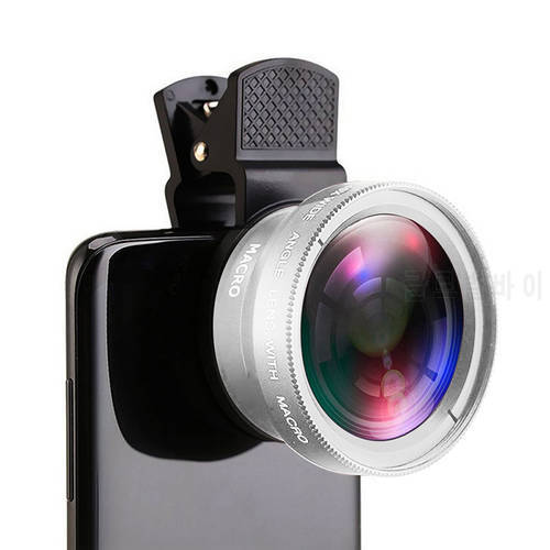 2 in 1 Mobile Phone Lens 37mm Professional 0.45x 49UV Super Wide-Angle+Macro HD Lens Exquisite Gift Universal for iPhone Android