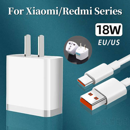 For Xiaomi Quick Charger 18w Usb Type C Wall Carger Plug Eu Us For Mi 8 Cc9 9t 9 Se A3 Mix 3 5g Redmi K20 Fast Charging Chargeur