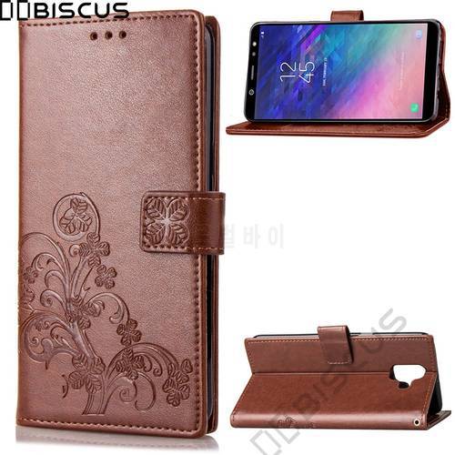 For Samsung Galaxy A6 2018 A 6 Plus A6Plus Case SM-A600F/DS SM-A605F/DS Flip Wallet Retro Leather Cover Soft Silicone Capa Funda
