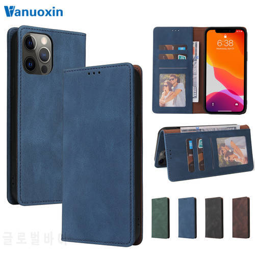 Flip Leather Case For iPhone 13 11 12 Pro Max Mini 10 XR XS 8 7 6s 6 Plus SE 2020 Wallet Ultra Thin PU Back Cover Phone Bags
