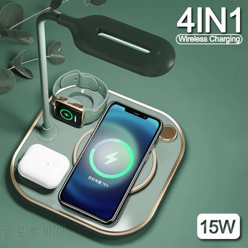 4in1 Fast Wireless Charging Dock for iPhone 13 12 11 PRO MAX Airpods pro 3 2 iwatch 7 6 Fast Charger Station for huawei P40 P30
