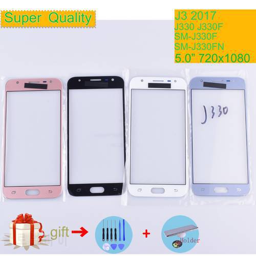 For Samsung Galaxy J3 2017 J330 Touch Screen Front Glass Panel TouchScreen LCD Outer Lens With OCA Glue Replacement