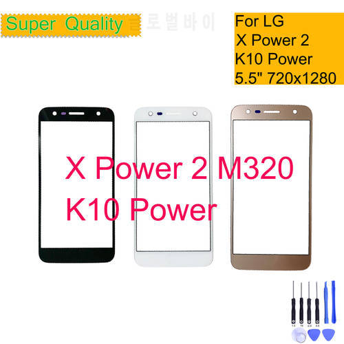 Replacement For LG X Power 2 M320 Touch Screen Panel Front Outer Glass Lens For LG K10 Power SP320 LCD Glass With OCA Glue