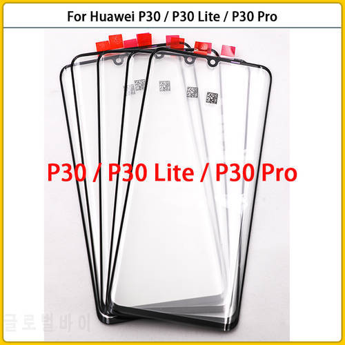 For Huawei P30 P30 Pro ELE-L09 P30 Lite Nova 4E Touch Screen LCD Display Front Glass Panel Lens TouchScreen Outer Glass Cover