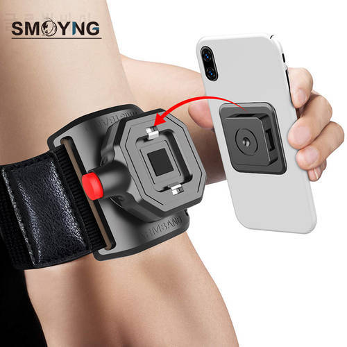 SMOYNG Workout ArmBand Phone Holder Support For Running Hiking Quick Mount Sports Fitness Detachable For iPhone Samsung Pixel