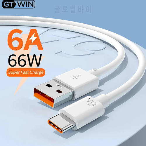 66W 6A USB Type C Cable Superfast Cables For Huawei Xiaomi Mi 12 11 10 Pro 5G Poco Fast Charging USB-C Charger Cable Data Cord