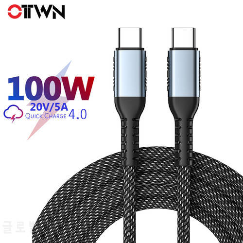 100W 5A USB C to USB Type C Cable for MacBook Pro Quick Charge 4.0 PD Fast Charging Cable for Samsung S22 S21 Xiaomi 12 Pr Mi 11