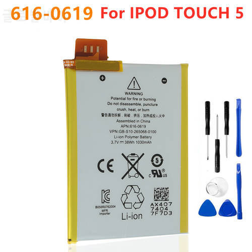 New Original Battery1030mAh 616-0619 A1421 Polymer Battery For IPOD TOUCH 5 5th 616-0621 616-0619 LIS1495APPCC Batteries + Tools