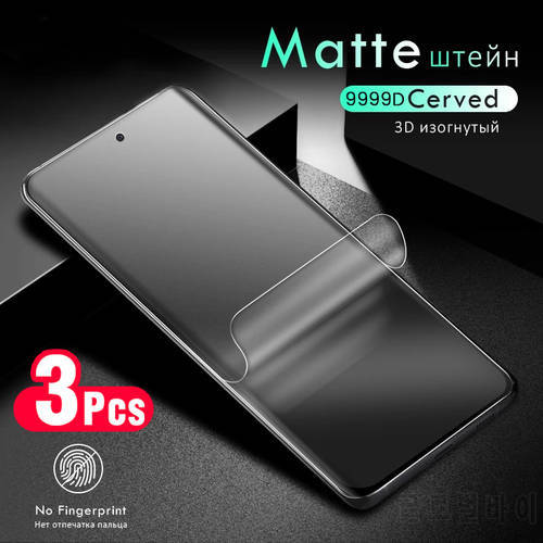 3pcs 9999d frosted matte hydrogel film for xiaomi mi 11 lite 10t 9t poco m3 x3 f3 redmi note 8 8t 9 10 pro 9a 9c nfc not glass