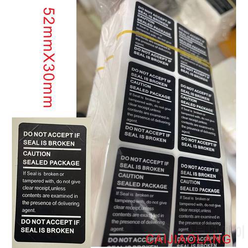 100pcs/lot batch universal mobile phone sealed label sticker 30mmX52mm black