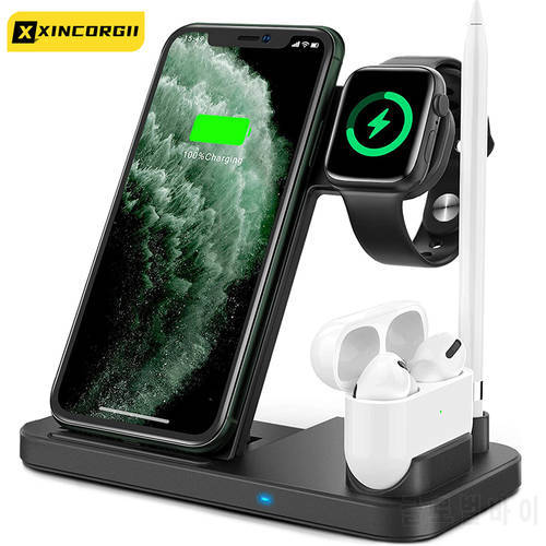 15W 3 in 1 Qi Wireless Charger Stand for iPhone 13 12 11 XS XR X 8 AirPods Pro Charging Dock Station For Apple Watch iWatch 7 6