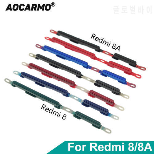 Aocarmo For Redmi 8 / 8A Power On Off Button + Volume Up Down Switch Side Key Replacement Part