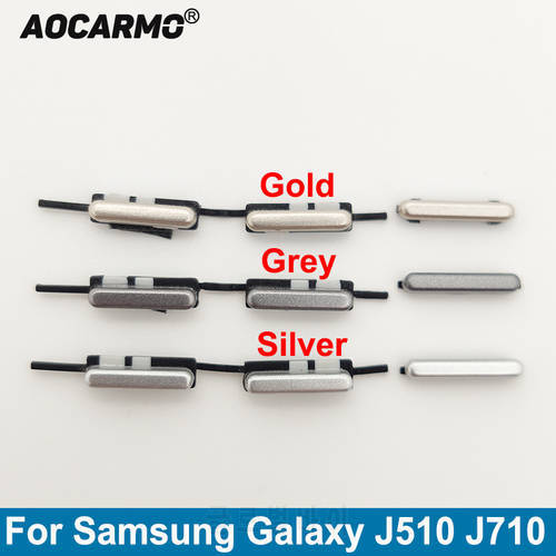 Aocarmo For Samsung GALAXY J510 J710 J5 J7 2016 Power Volume On /Off Side Button Key Replacement Parts