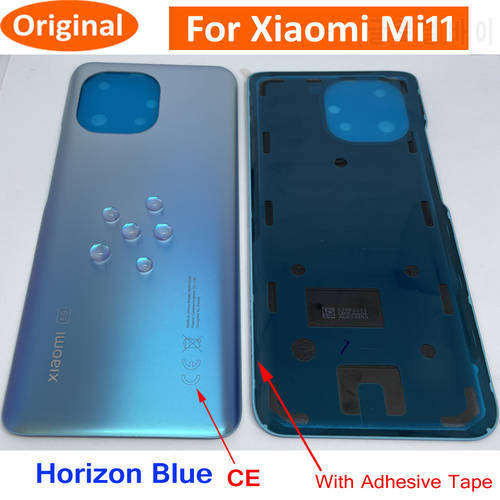 Original Glass Lid Back Panel Battery Cover Housing Door For Xiaomi Mi 11 Mi11 5G Rear Case Chassis + Adhesive Replacement