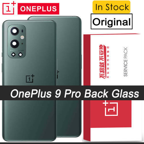 100% Original Glass For OnePlus 9 Pro Back Battery Cover Door Rear Battery Cover Housing Case with Camera Lens Repair Parts