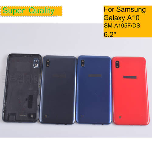 10Pcs/Lot For Samsung Galaxy A10 A105 A105F SM-A105M/DS Housing Back Cover Case Rear Battery Door Chassis Housing Replacement