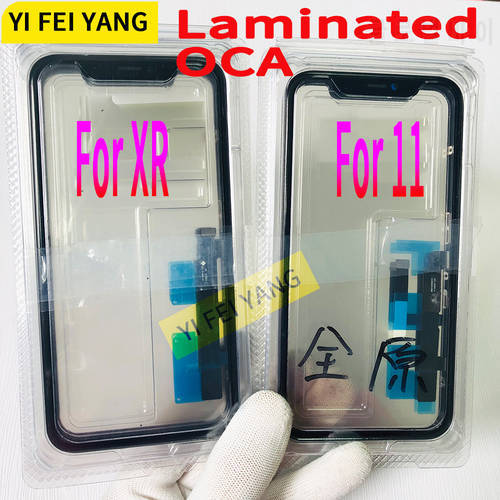 10pcs 3in1 Cold Press Original /AA For IPhone 11 XR LCD Front Touch Screen With Frame +OCA Film Screen Touch Replacement