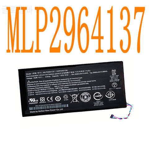 High quality Replacement Battery Authentic Li-ion 3580mAh MLP2964137 for Acer lconia One 7 B1-730 B1-730HD A1402 3165142P
