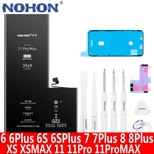 NOHON Battery For Apple iPhone 11 Pro XS MAX 8 7 6S 6 Plus Replacement Lithium Polymer Battery 11Pro 8Plus 7Plus 6Plus 6SPlus