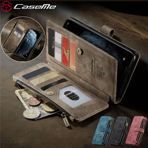 Zipper Purse Flip Leather Cover For iPhone 14 12 Pro Max 13 Mini 11 XS XR X SE 2020 8 7 6 Plus Wallet Card Slots Phone Case Etui