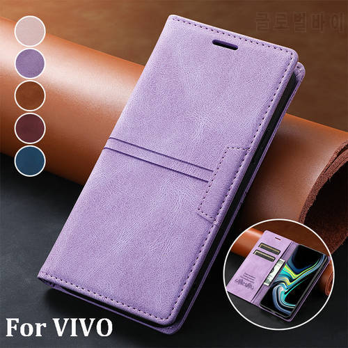 Strong Magnetic Leather Wallet Case for VIVO Y20 Y20S Y21 Y21S Y33S Y53S Y72 Card Holder Flip Cover for VIVO Y11 Y12S Y17 Y50